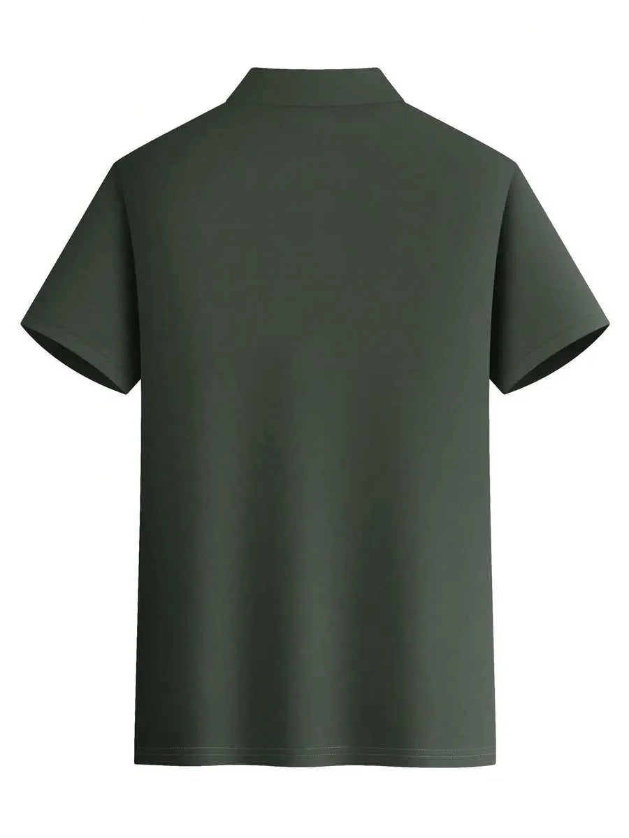 Dark Green Plain Polo T-Shirt