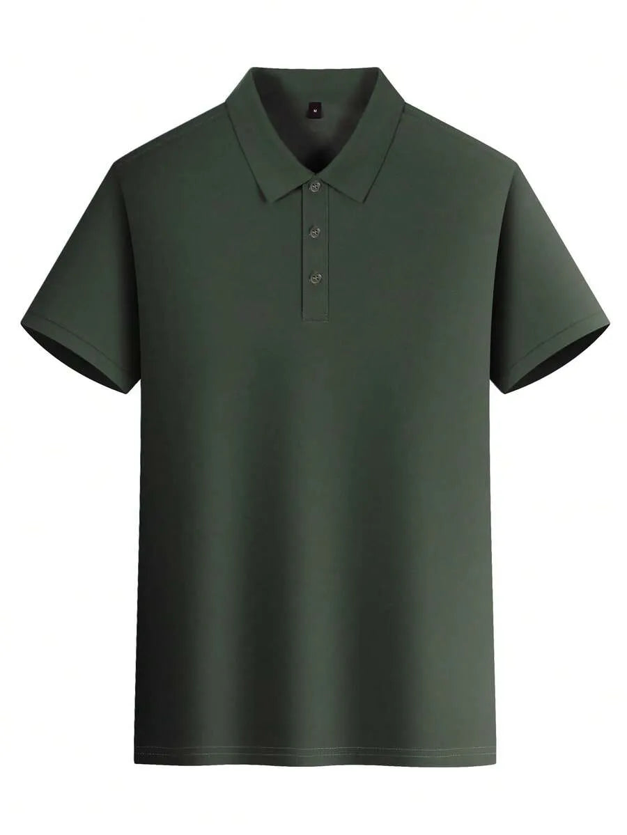 Dark Green Plain Polo T-Shirt