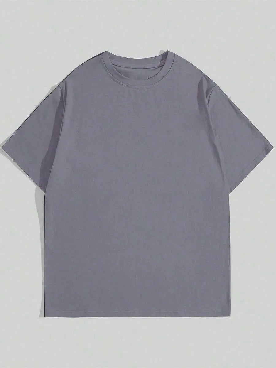 Grey Plain Oversized T-Shirt