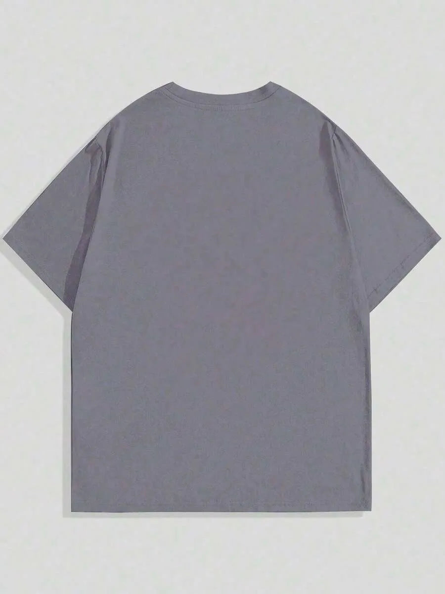 Grey Plain Oversized T-Shirt