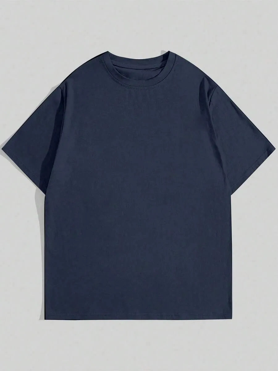 Navy Blue Plain Oversized T-Shirt