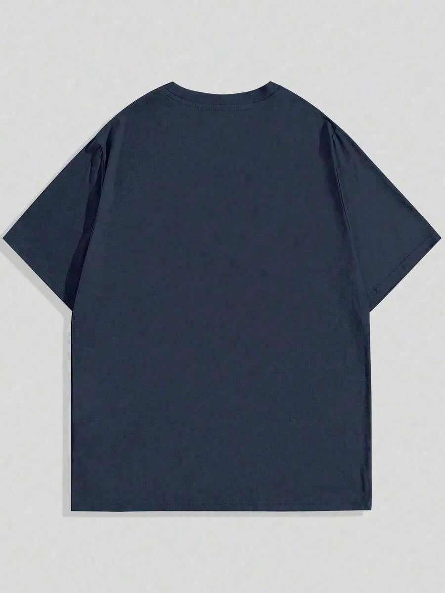 Navy Blue Plain Oversized T-Shirt