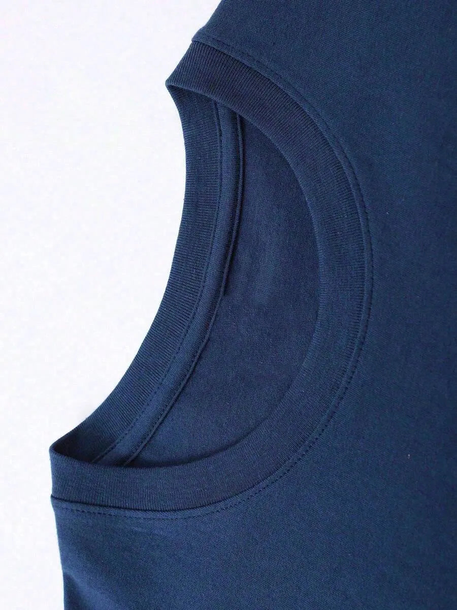 Navy Blue Plain Oversized T-Shirt