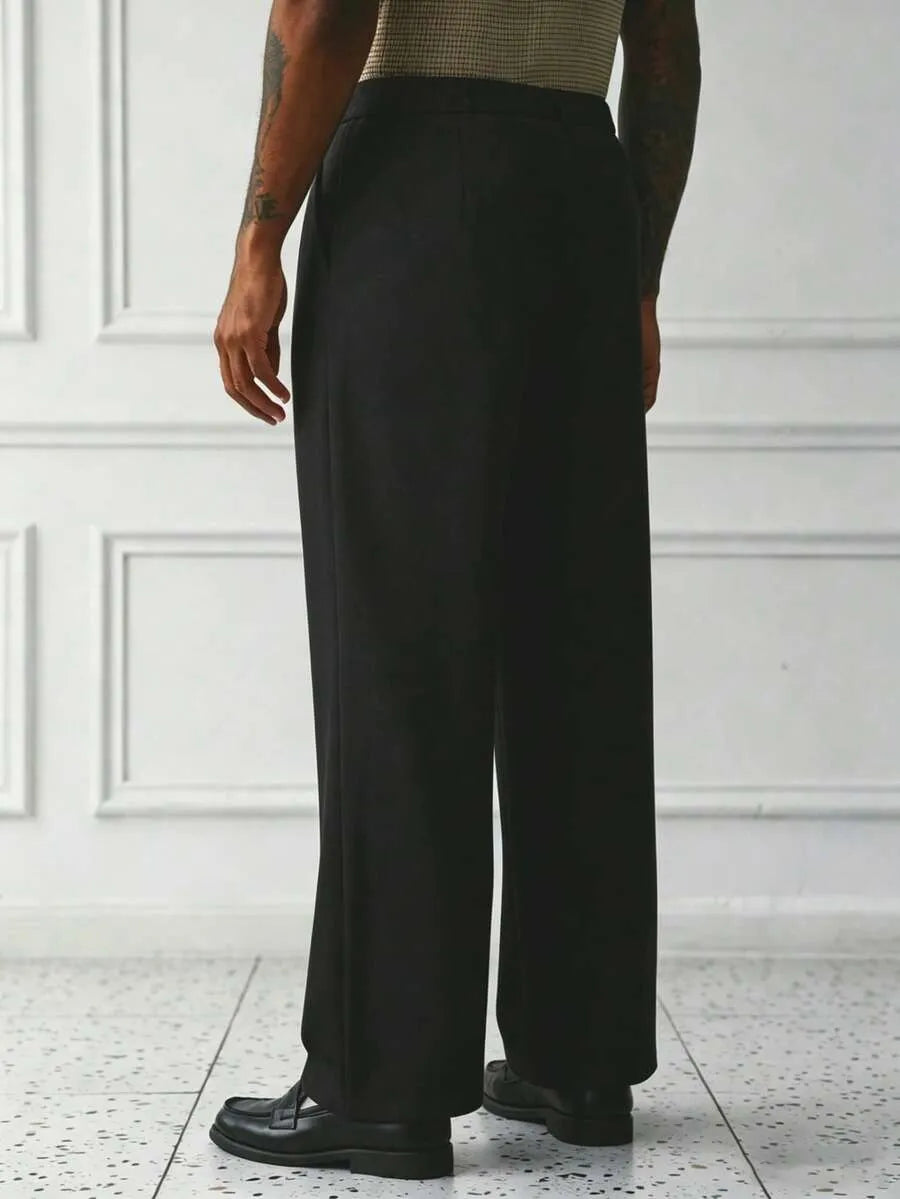Black Plain Korean Trouser