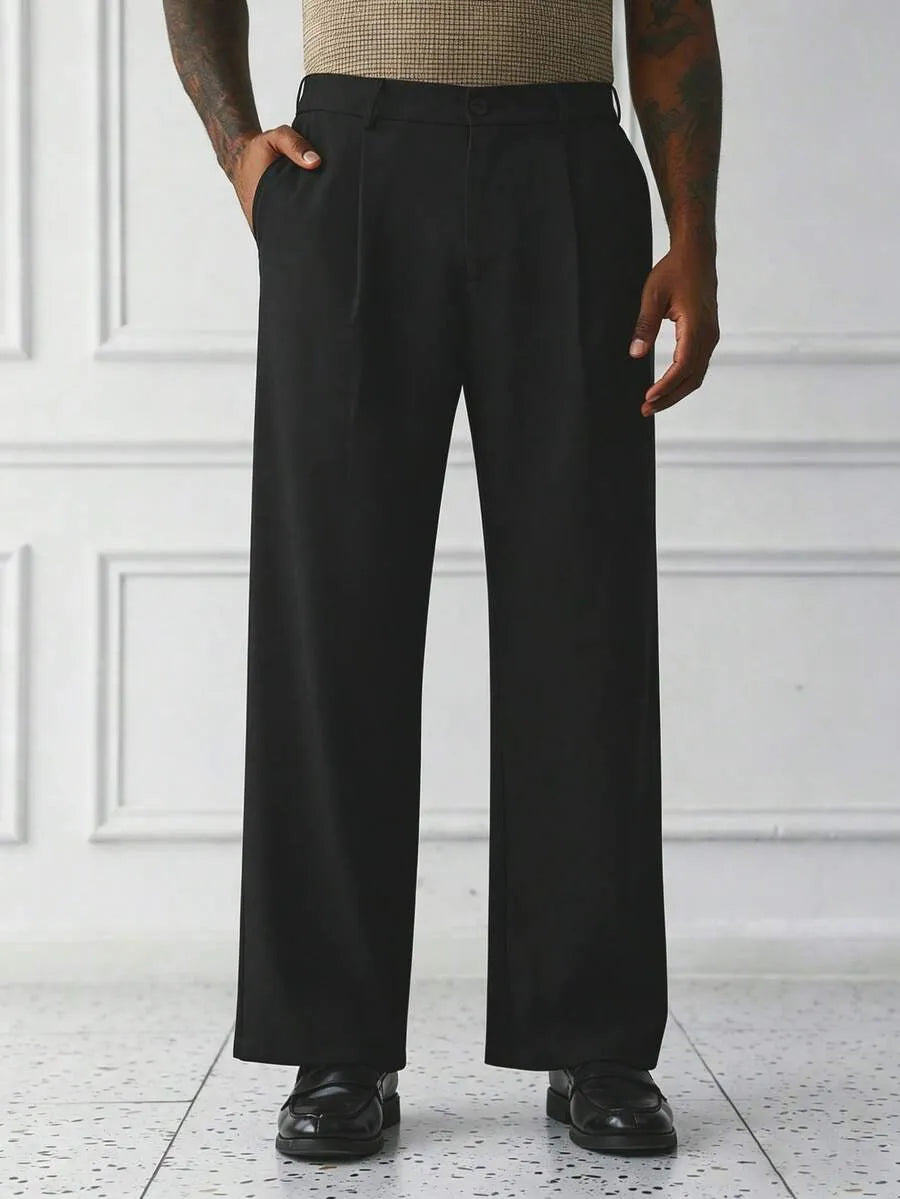 Black Plain Korean Trouser