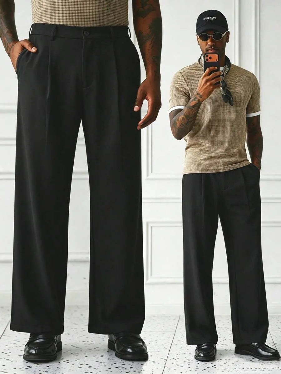 Black Plain Korean Trouser
