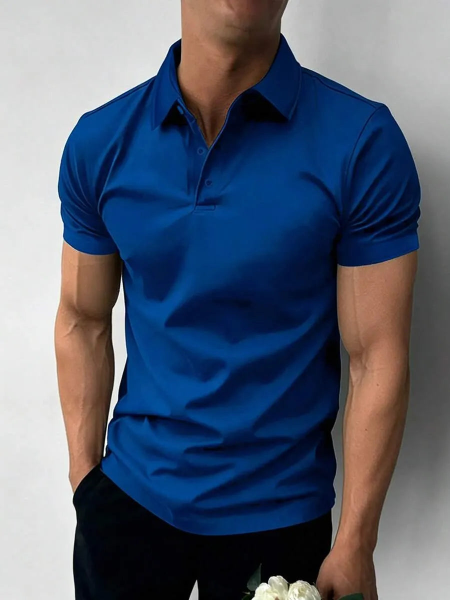 Blue Plain Polo T-Shirt