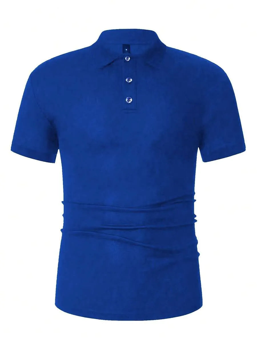 Blue Plain Polo T-Shirt