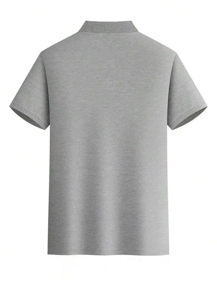 Grey Plain Polo T-Shirt
