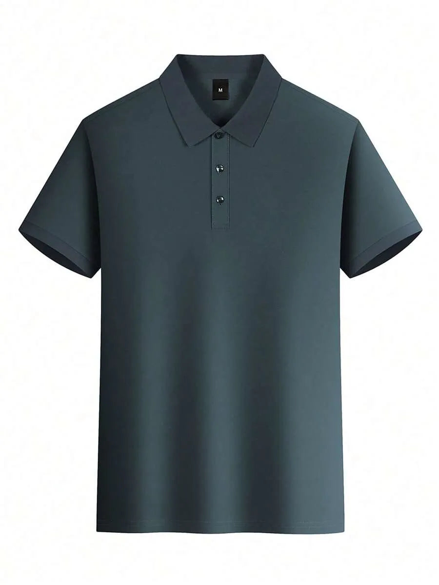 Dark Grey Plain Polo T-Shirt