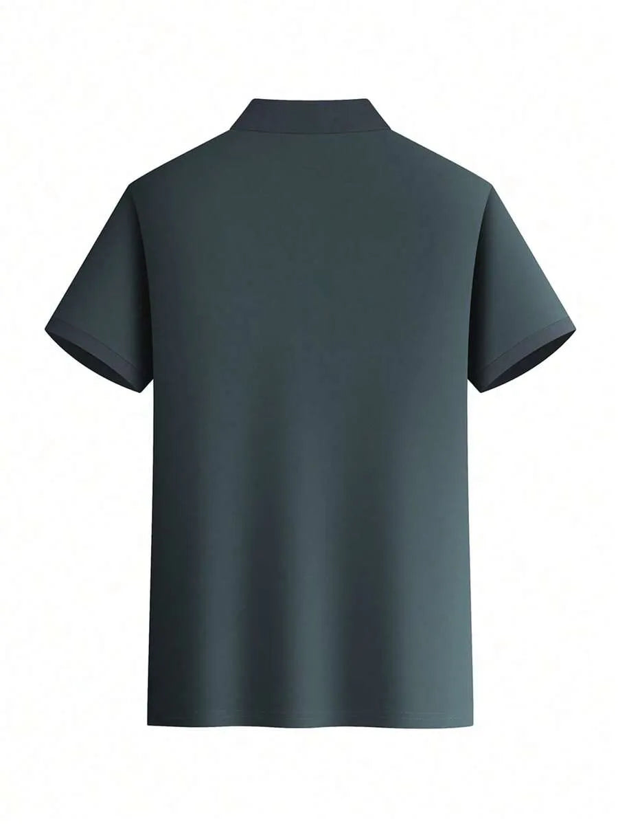 Dark Grey Plain Polo T-Shirt