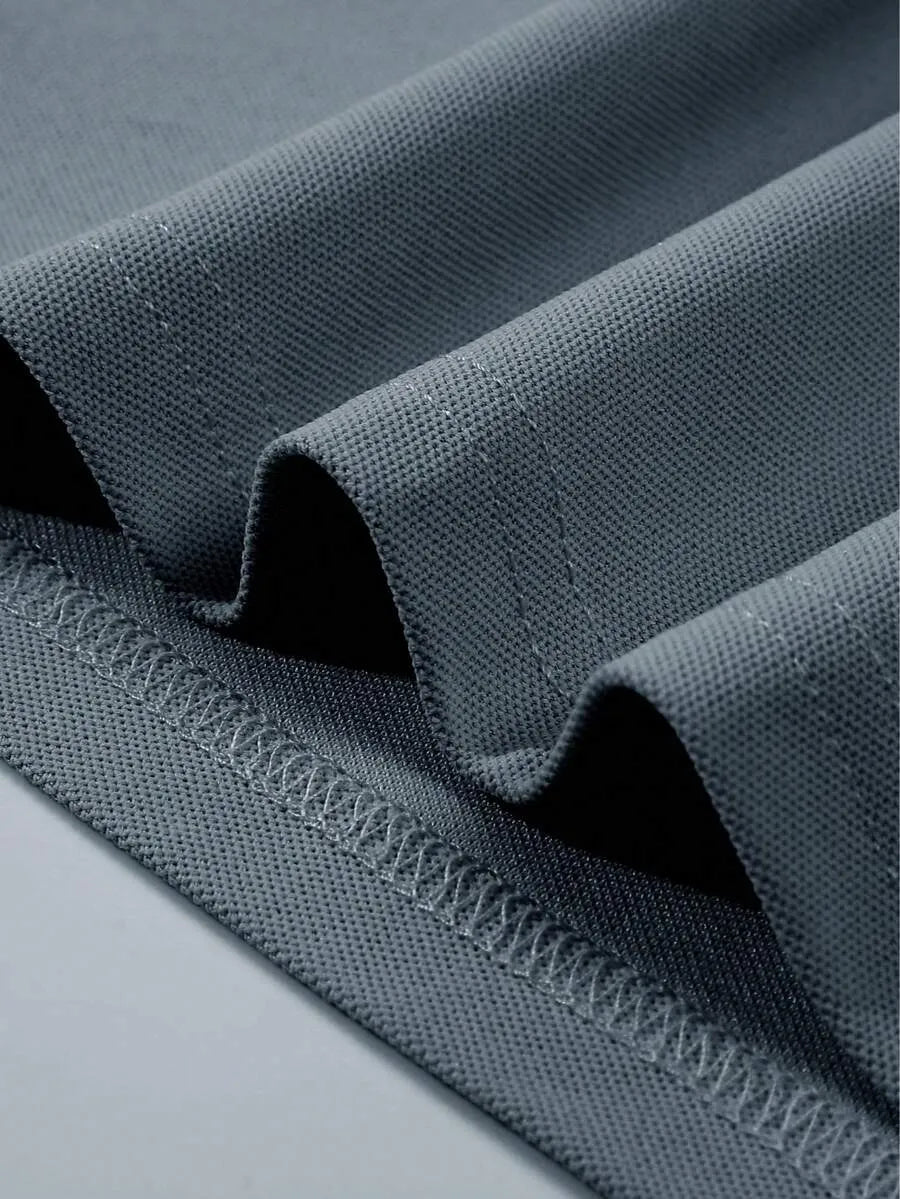 Dark Grey Plain Polo T-Shirt