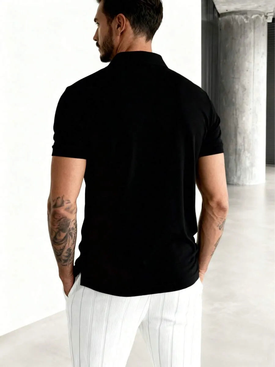 Black Plain Polo T-Shirt