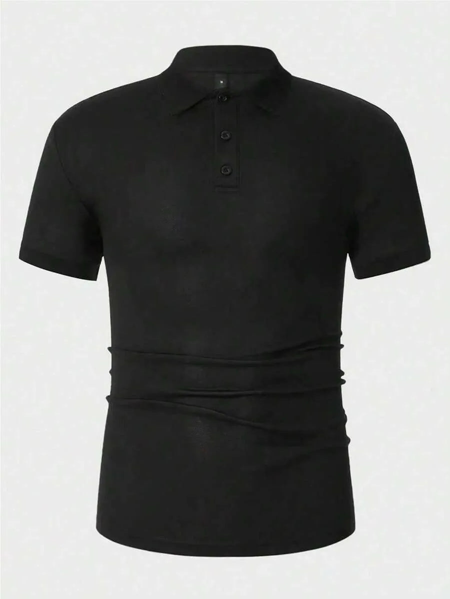 Black Plain Polo T-Shirt