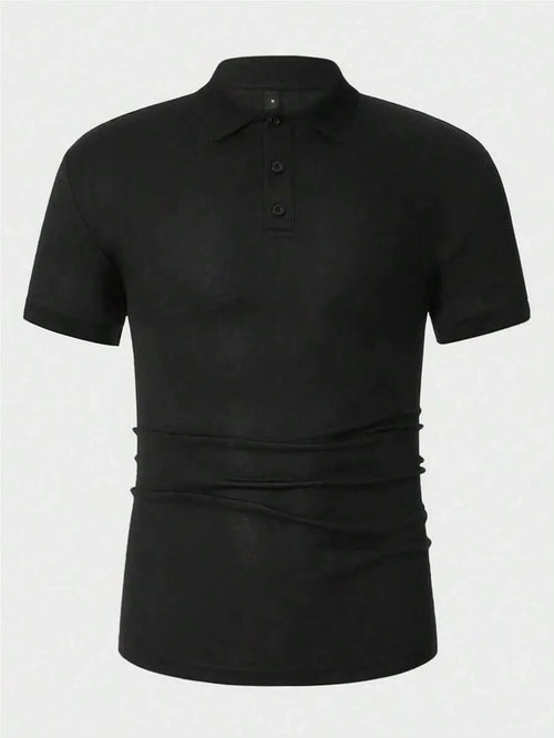 Black Plain Polo T-Shirt