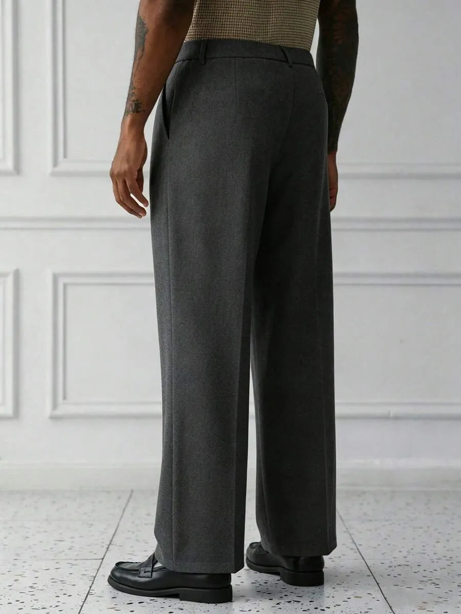 Dark Grey Plain Korean Trouser