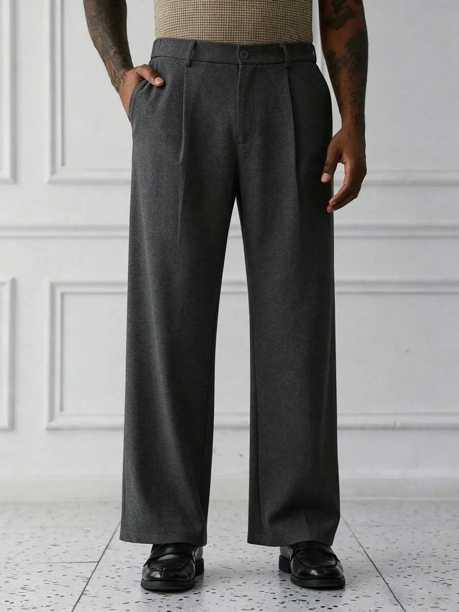 Dark Grey Plain Korean Trouser