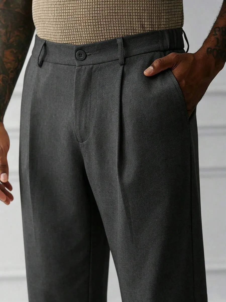 Dark Grey Plain Korean Trouser