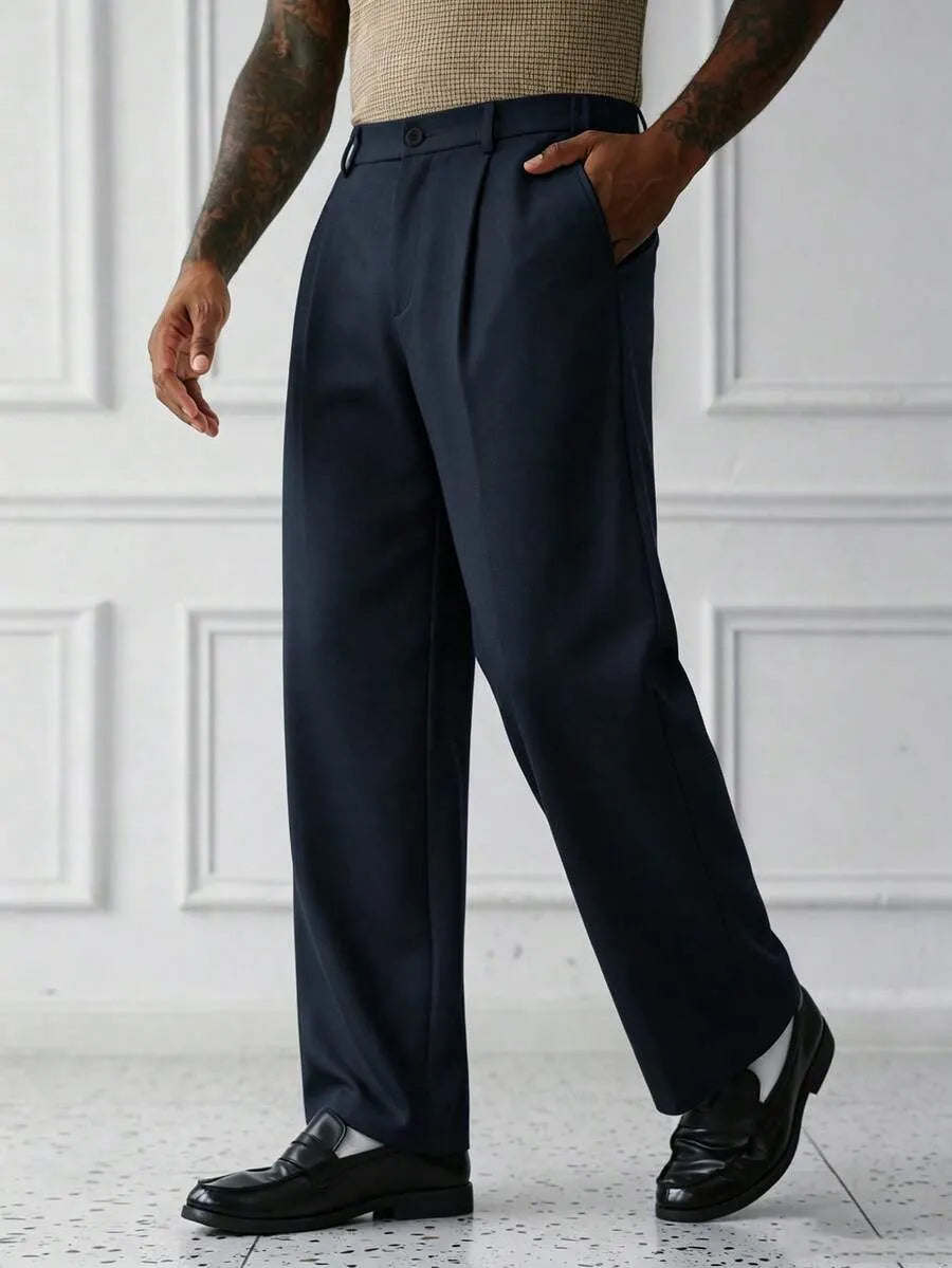 Navy Blue Plain Korean Trouser