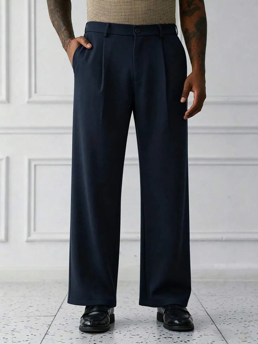 Navy Blue Plain Korean Trouser