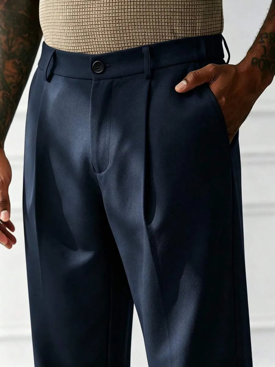 Navy Blue Plain Korean Trouser