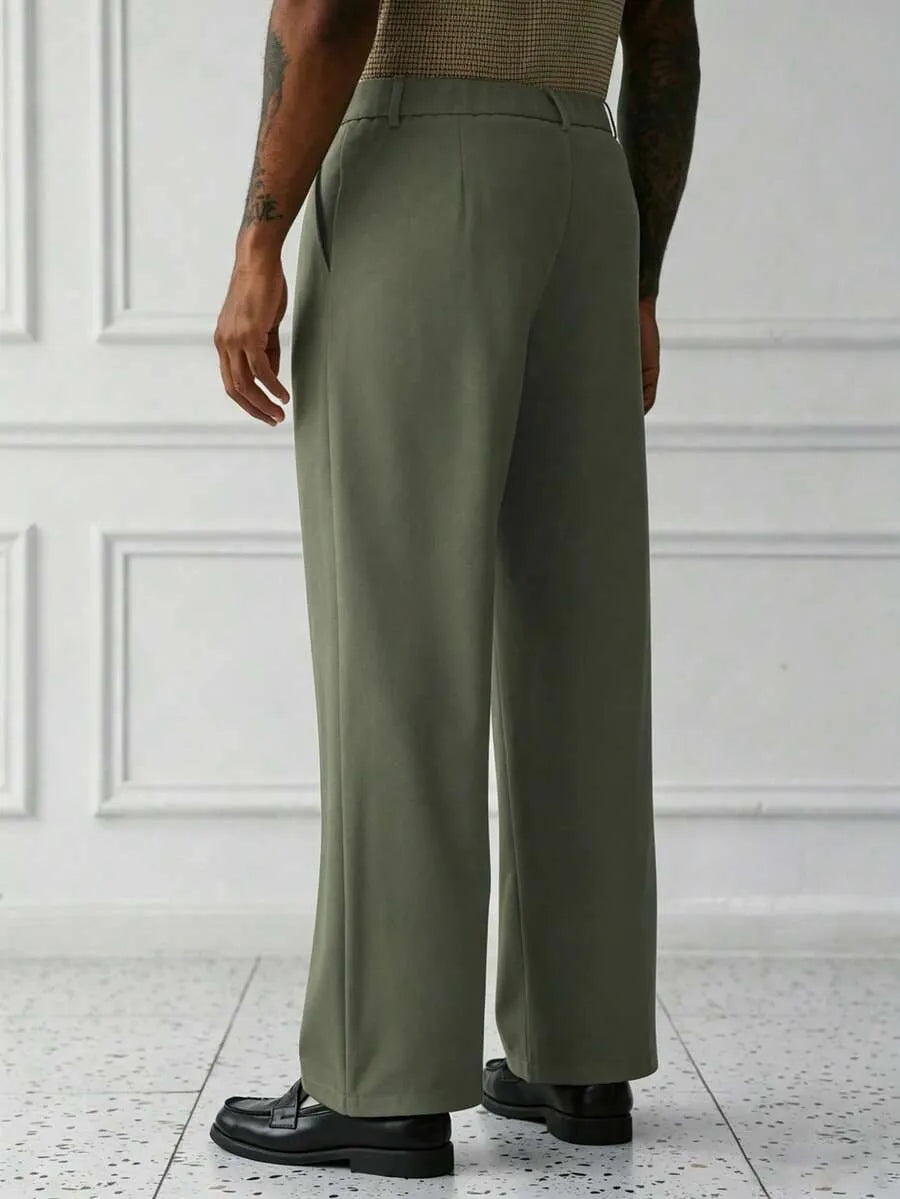Mist Green Plain Korean Trouser