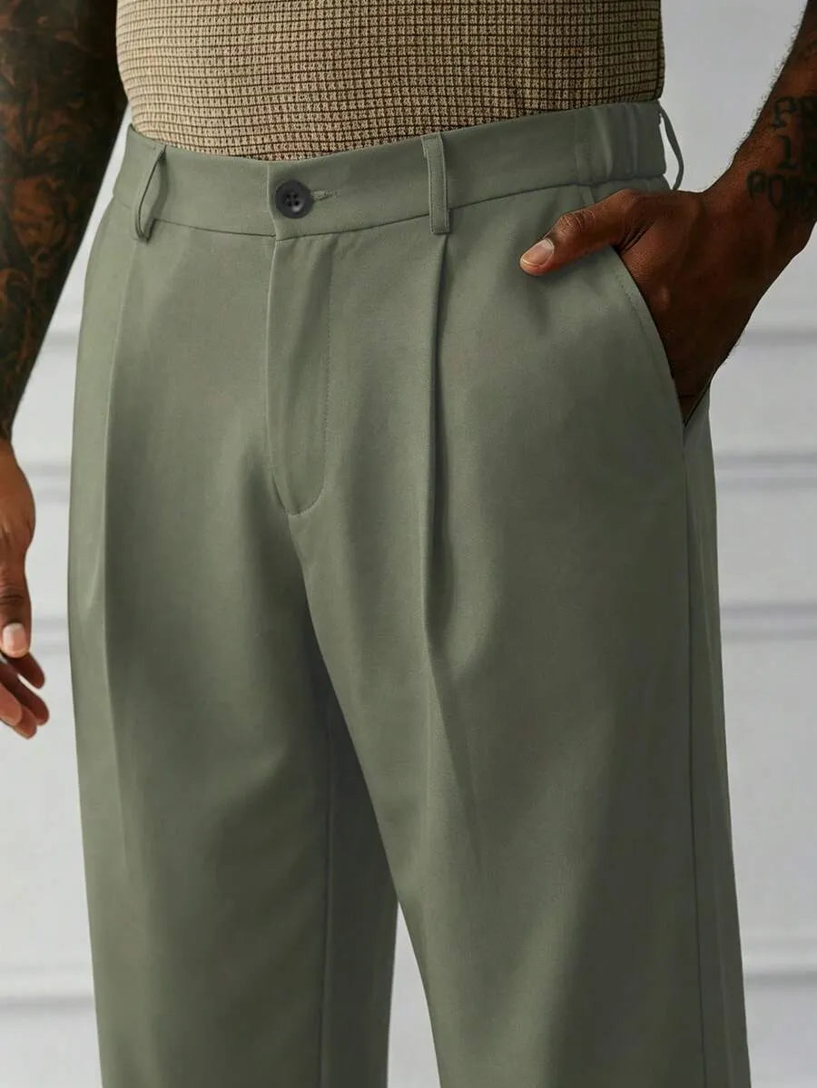 Mist Green Plain Korean Trouser