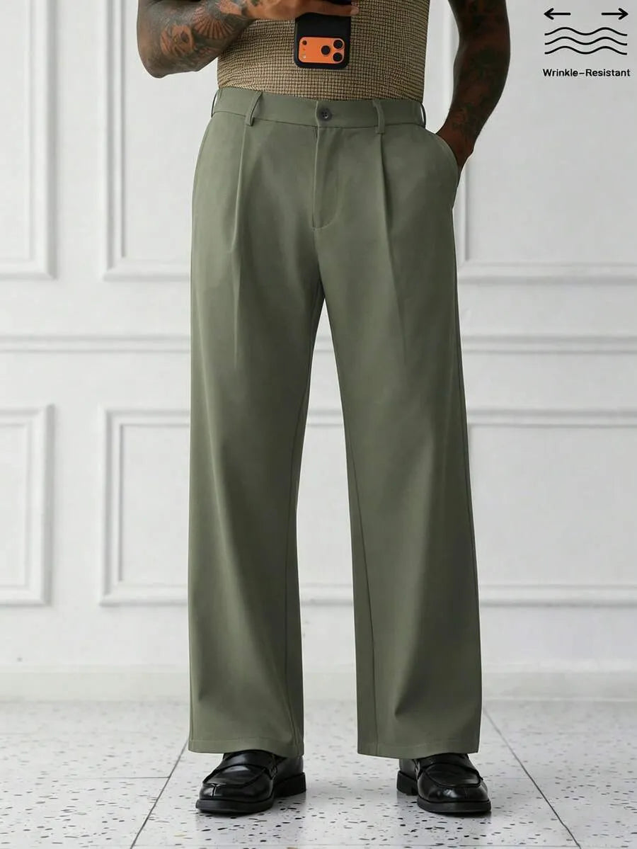 Mist Green Plain Korean Trouser