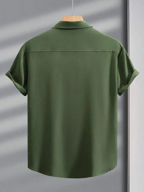 Army Green Half Sleeve Shirt