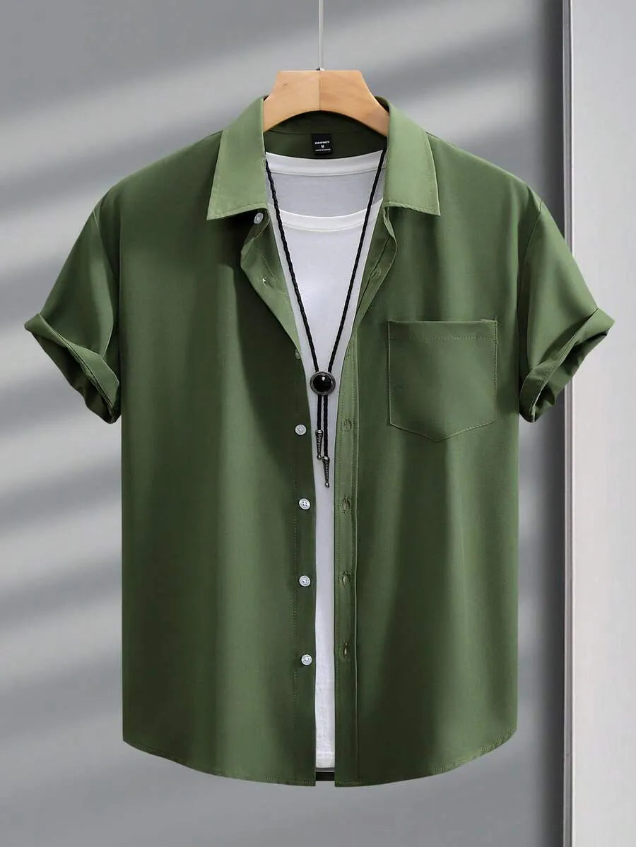 Army Green Half Sleeve Shirt