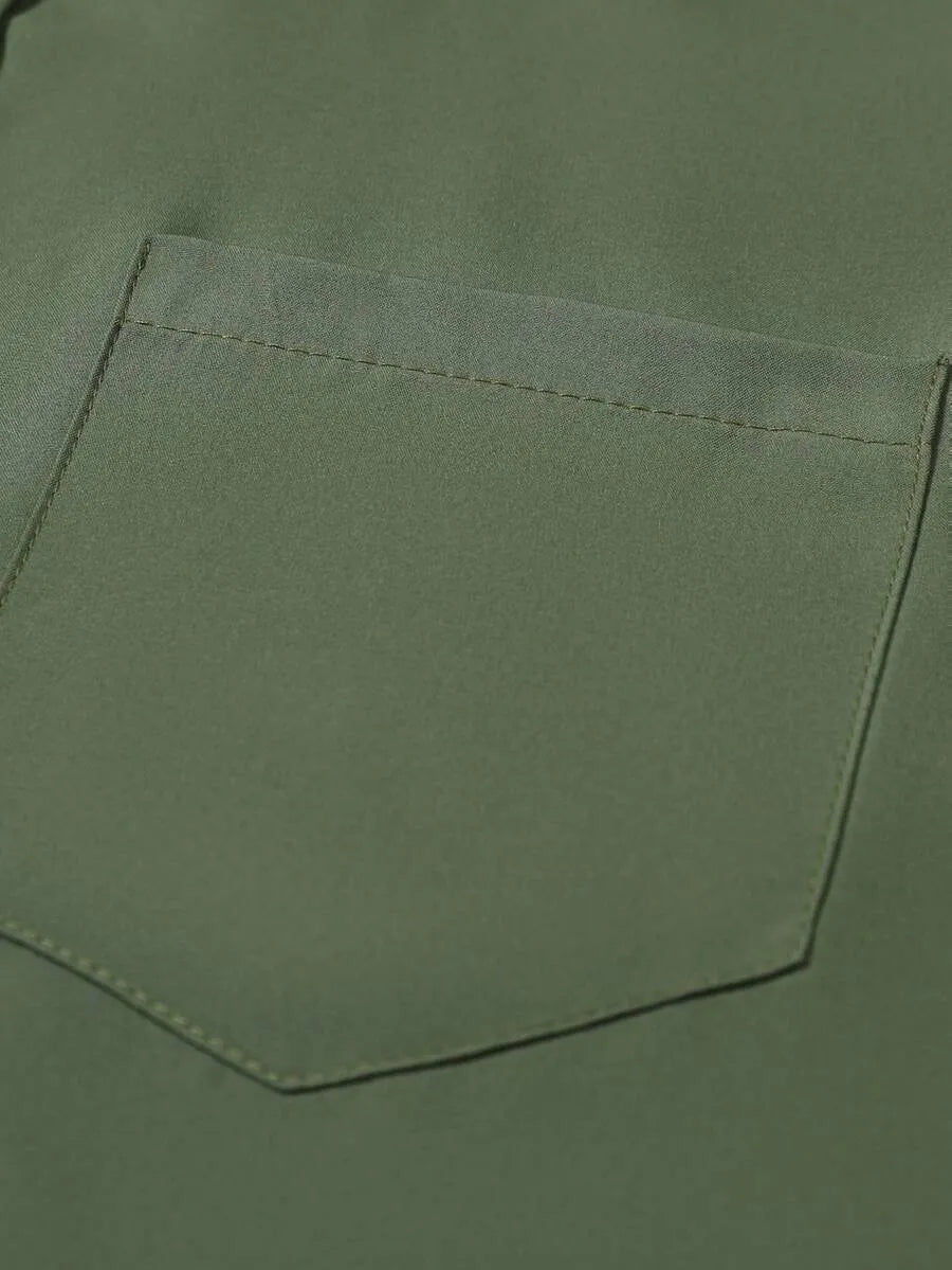 Army Green Half Sleeve Shirt