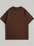 Dark Brown Plain Oversized T-Shirt