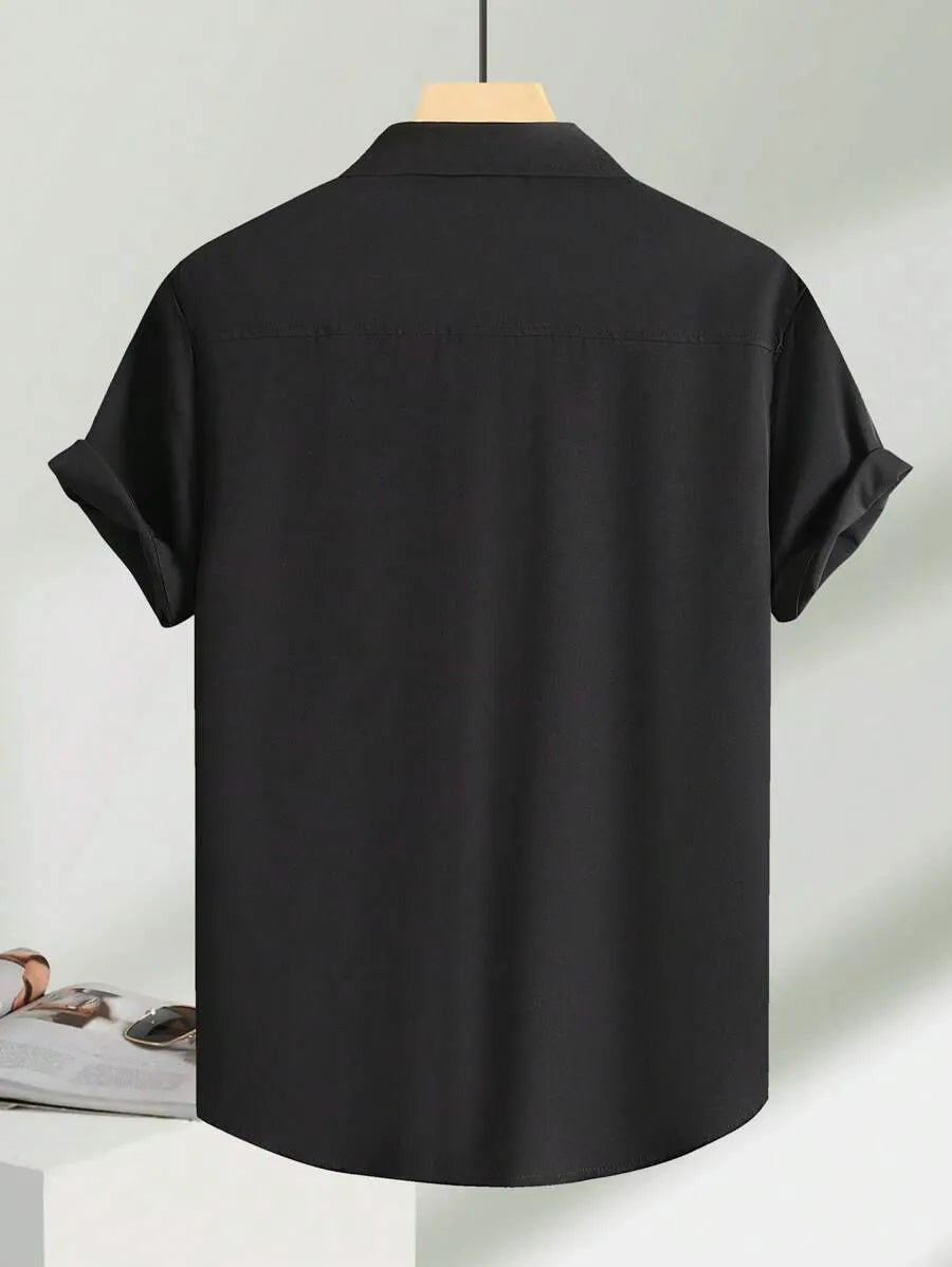 Black Plain Half Sleeve Shirt
