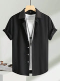 Black Plain Half Sleeve Shirt