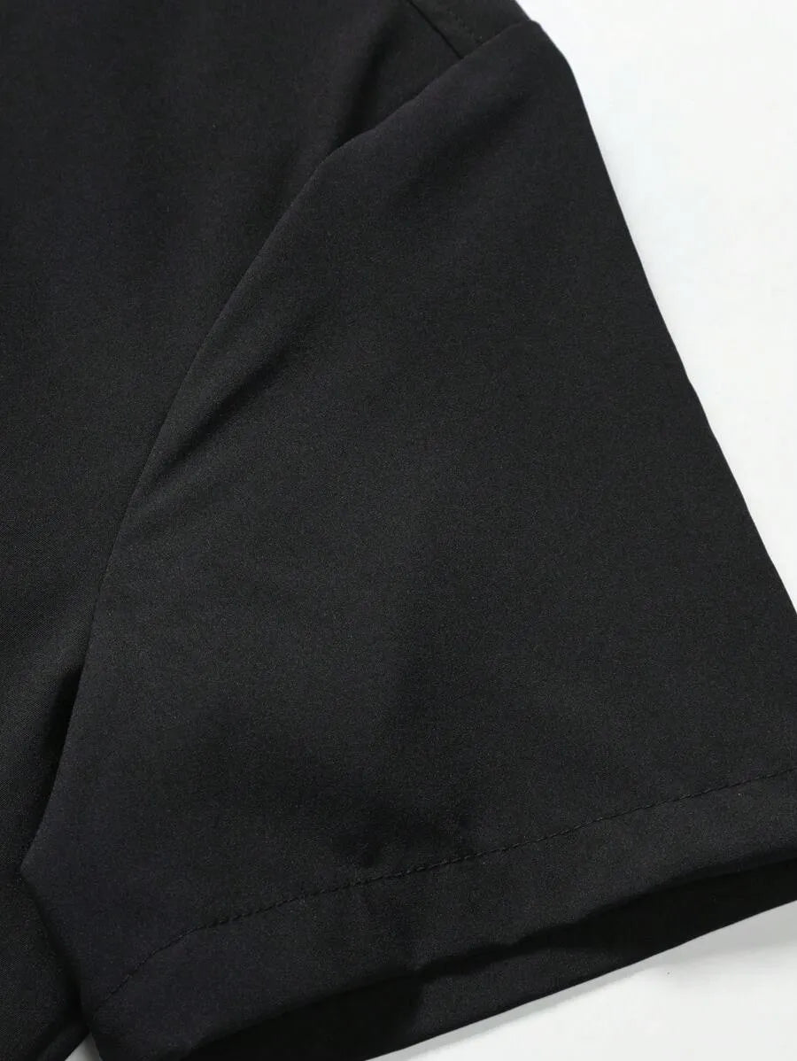 Black Plain Half Sleeve Shirt