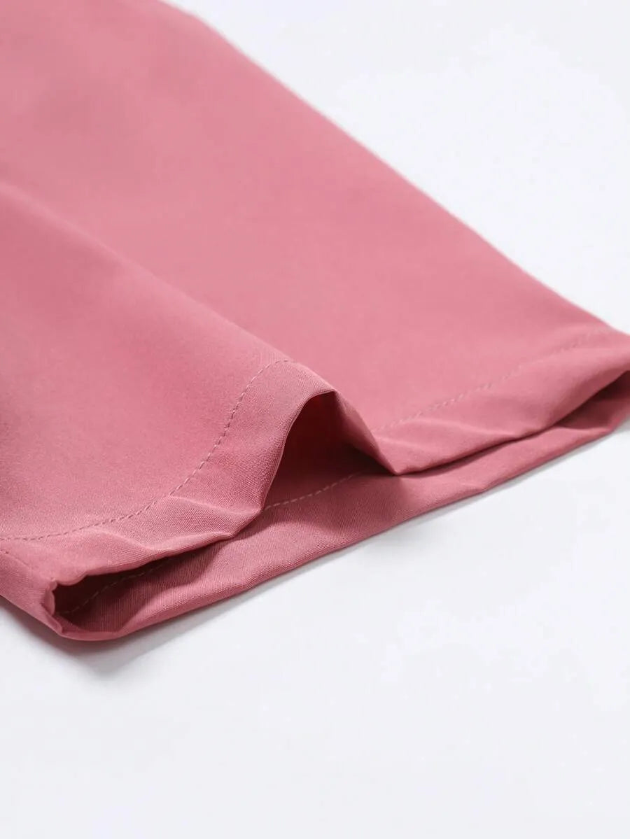 Hot Pink Plain Half Sleeve Shirt