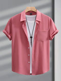 Hot Pink Plain Half Sleeve Shirt