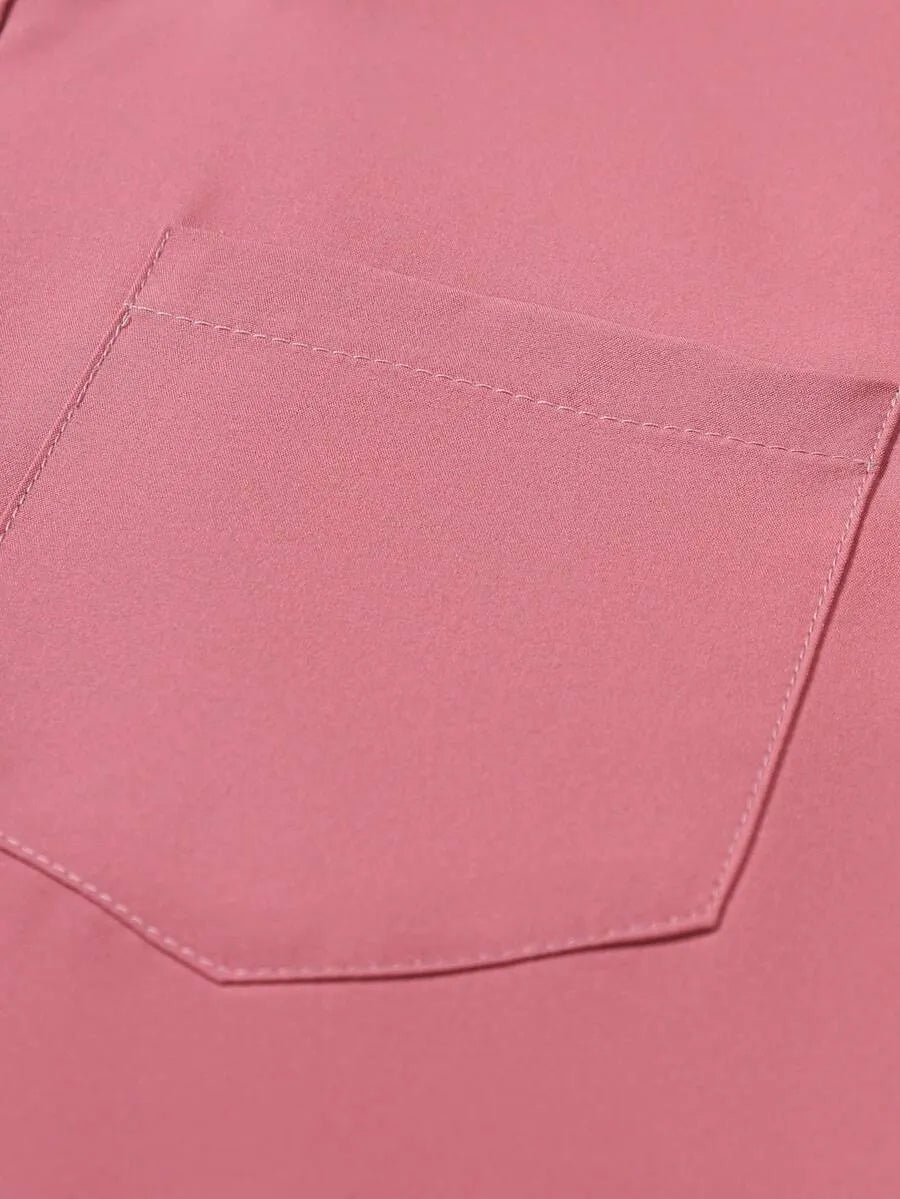 Hot Pink Plain Half Sleeve Shirt