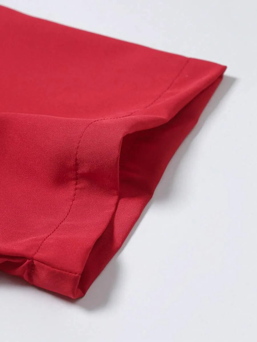 Red Plain Half Sleeve Shirt