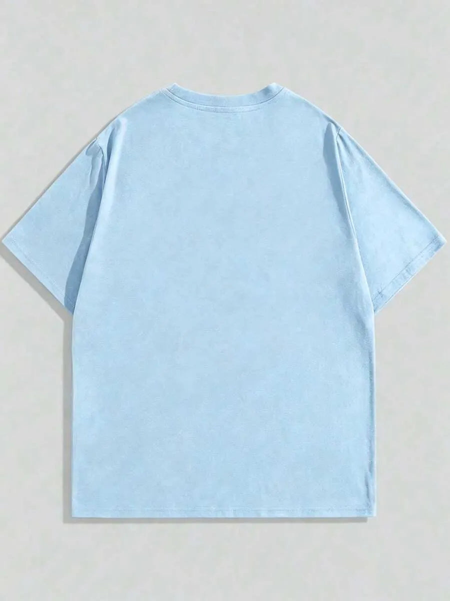 Baby Blue Plain Oversized T-Shirt