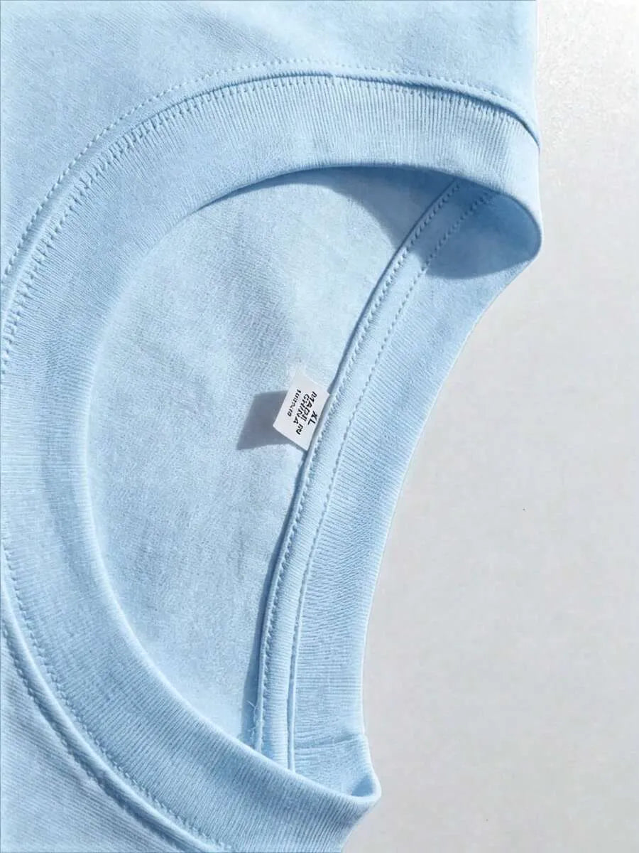 Baby Blue Plain Oversized T-Shirt