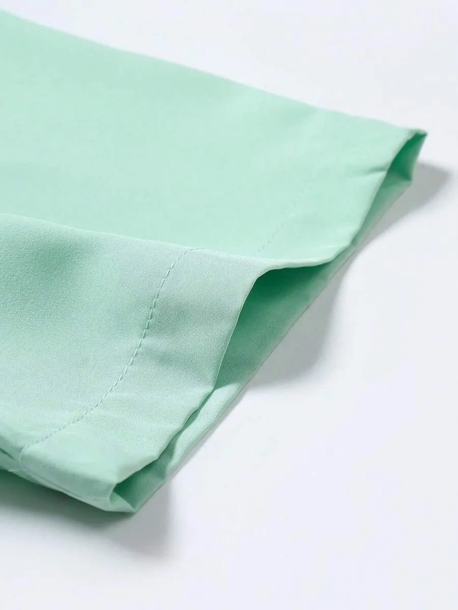 Mint Green Plain Half Sleeve Shirt