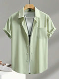Green Plain Half Sleeve Shirt