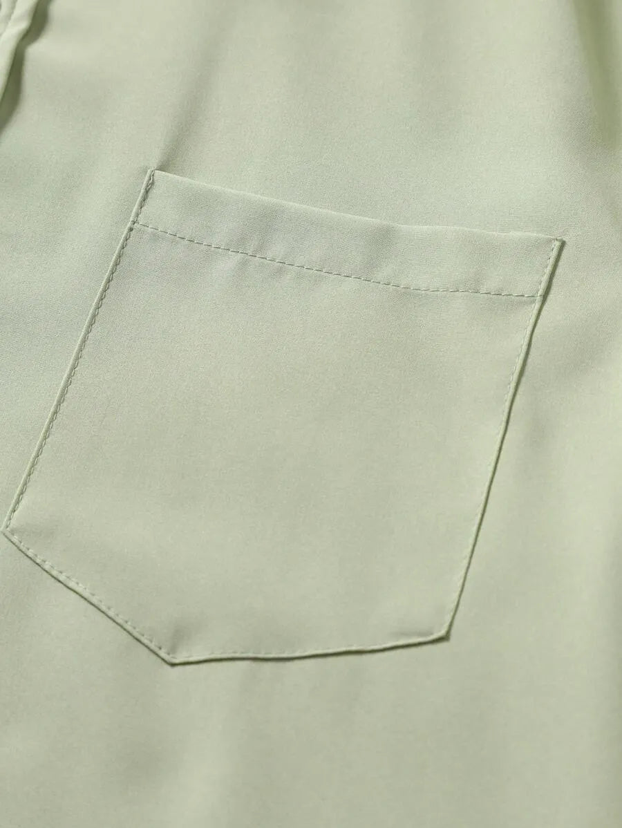 Green Plain Half Sleeve Shirt