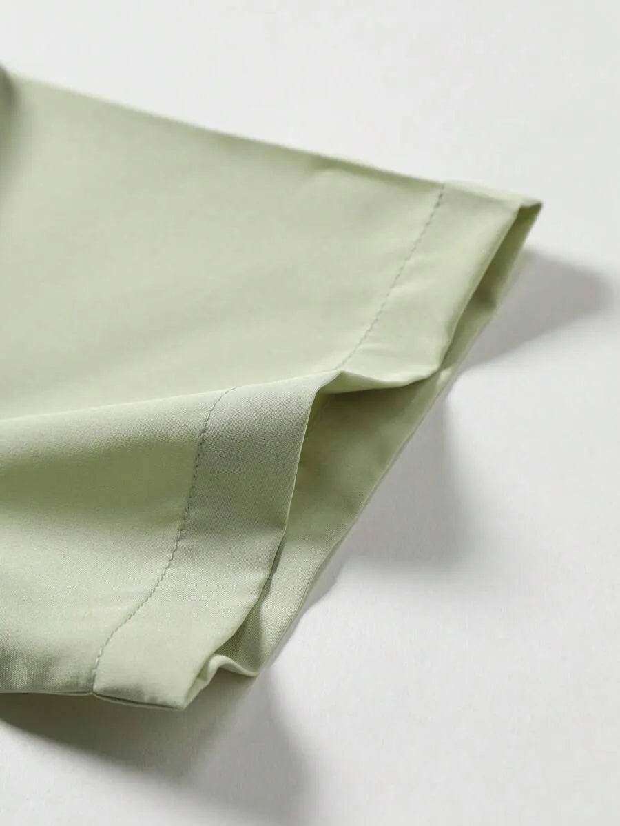 Green Plain Half Sleeve Shirt