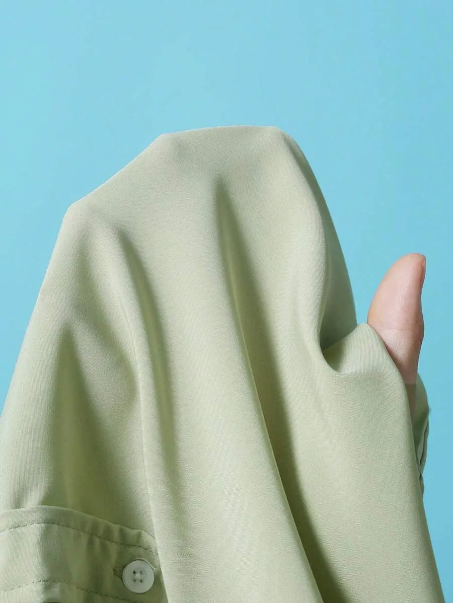 Green Plain Half Sleeve Shirt