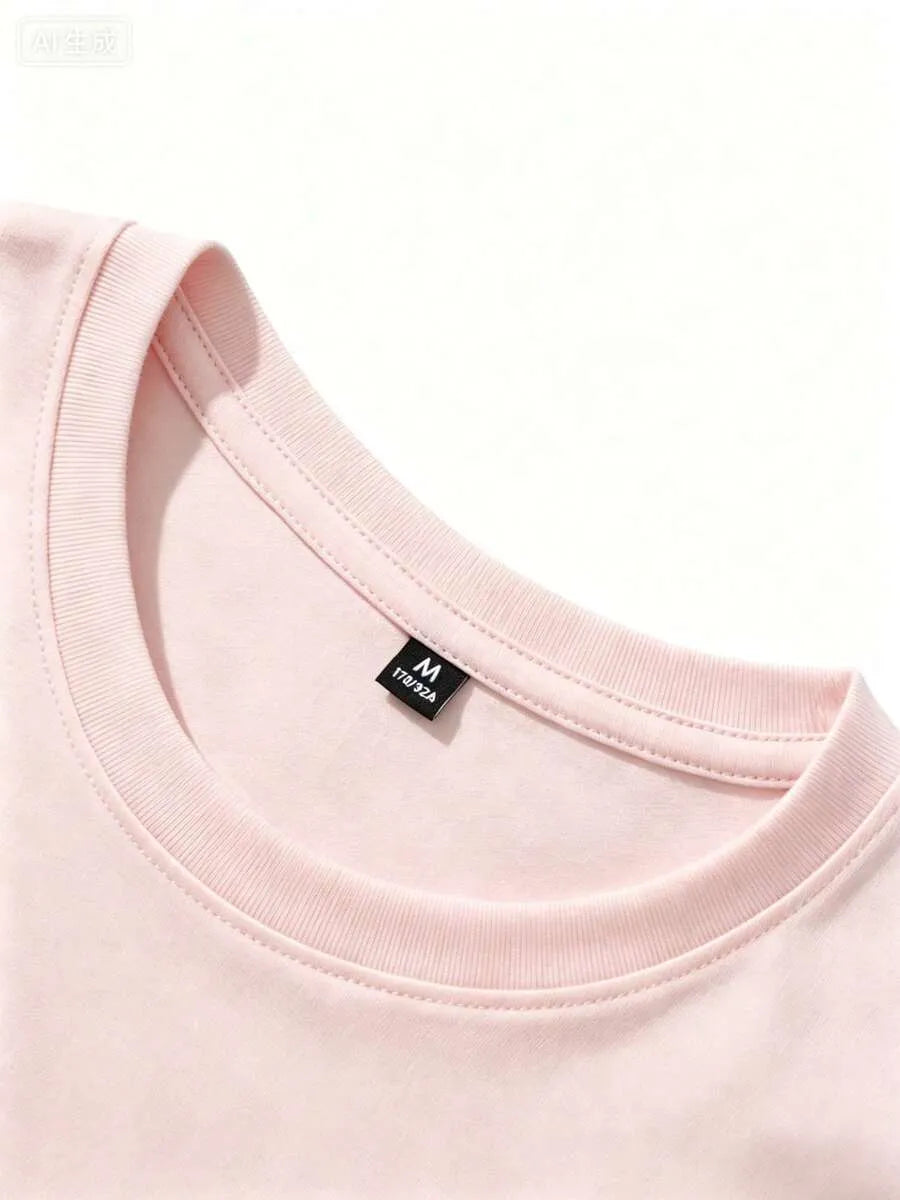 Baby Pink Plain Oversized T-Shirt