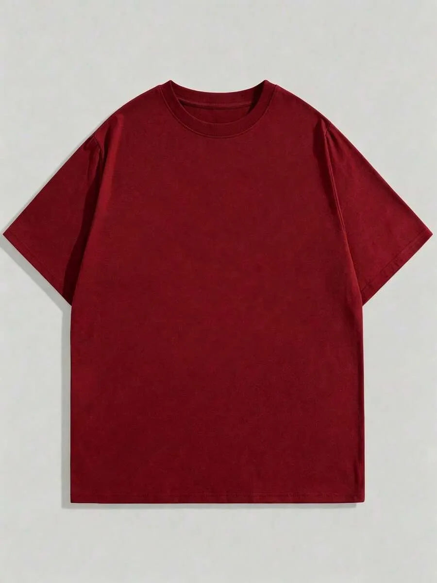 Maroon Plain Oversized T-Shirt