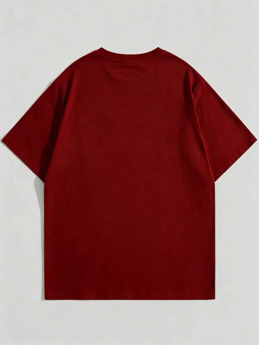 Maroon Plain Oversized T-Shirt