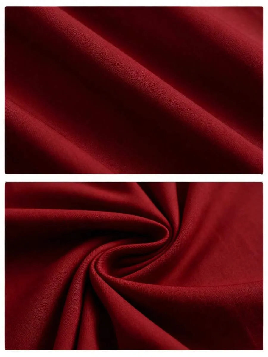 Maroon Plain Oversized T-Shirt
